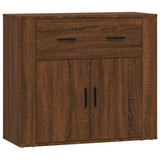Sideboards 3 pcs Brown Oak Engineered Wood - Rear View