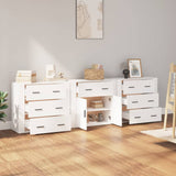 Sideboards 3 pcs White Engineered Wood - Side View