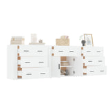 Sideboards 3 pcs White Engineered Wood - Top-Down View