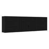 Sideboards 3 pcs Black Engineered Wood - Front View