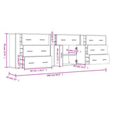 Sideboards 3 pcs Black Engineered Wood - Extra Image