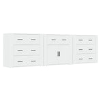 Sideboards 3 pcs High Gloss White Engineered Wood