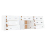 Sideboards 3 pcs High Gloss White Engineered Wood