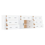 Sideboards 3 pcs High Gloss White Engineered Wood