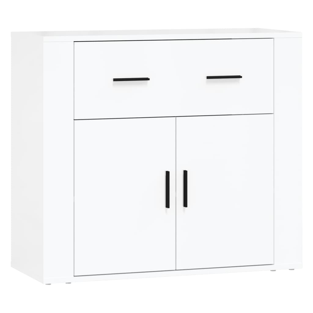 Sideboards 3 pcs High Gloss White Engineered Wood