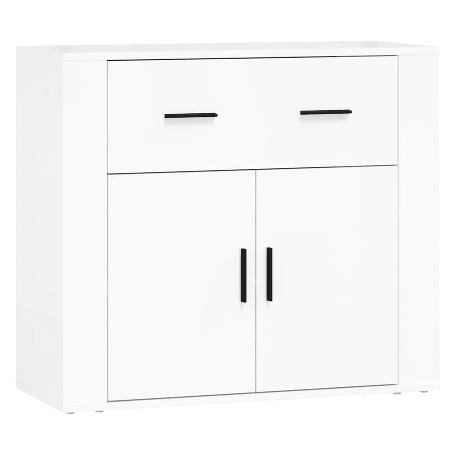 Sideboards 3 pcs High Gloss White Engineered Wood