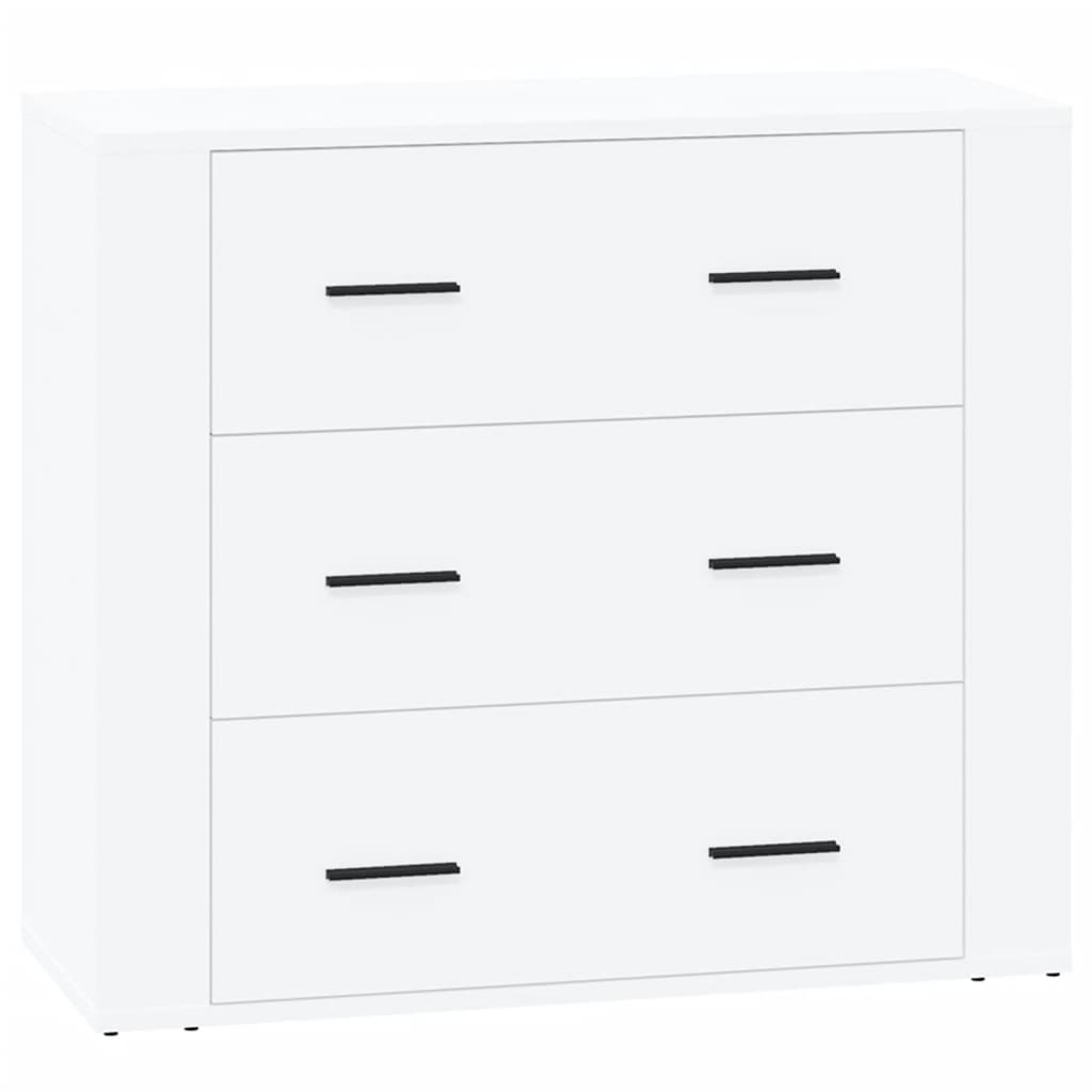 Sideboards 3 pcs High Gloss White Engineered Wood