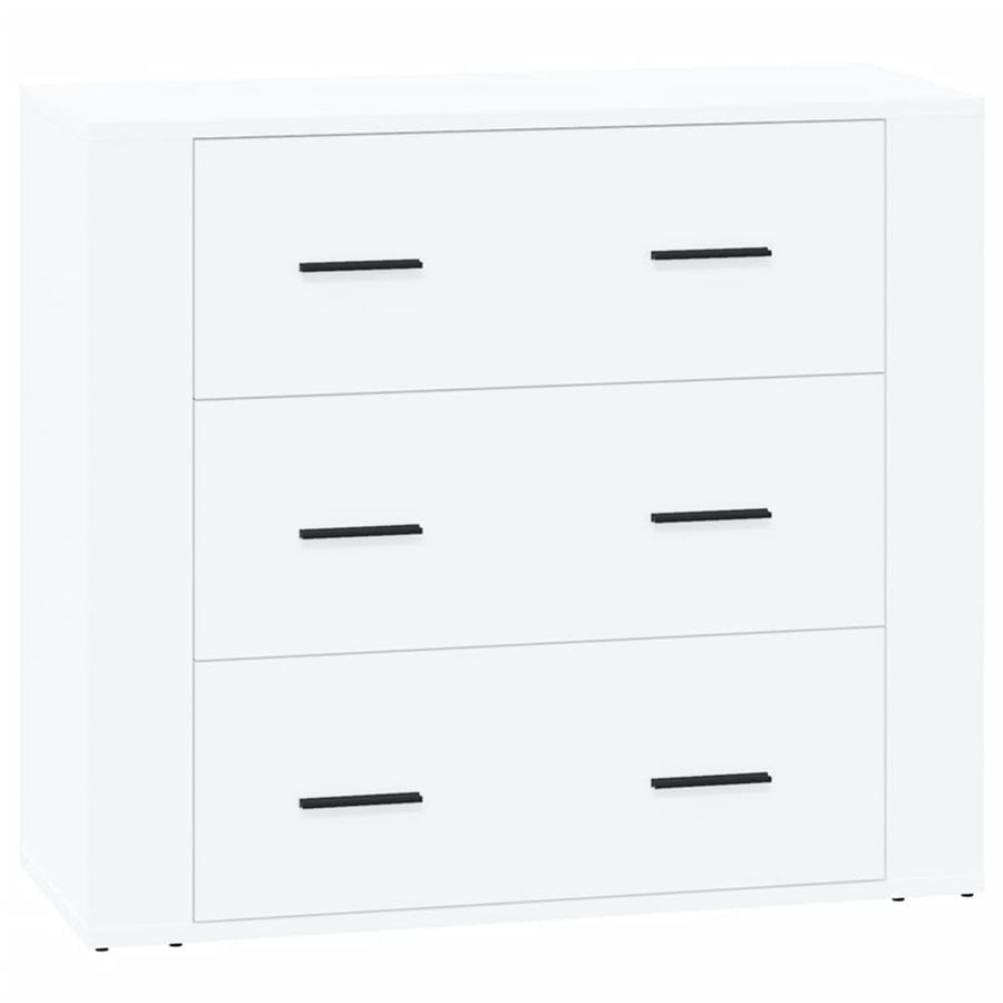 Sideboards 3 pcs High Gloss White Engineered Wood