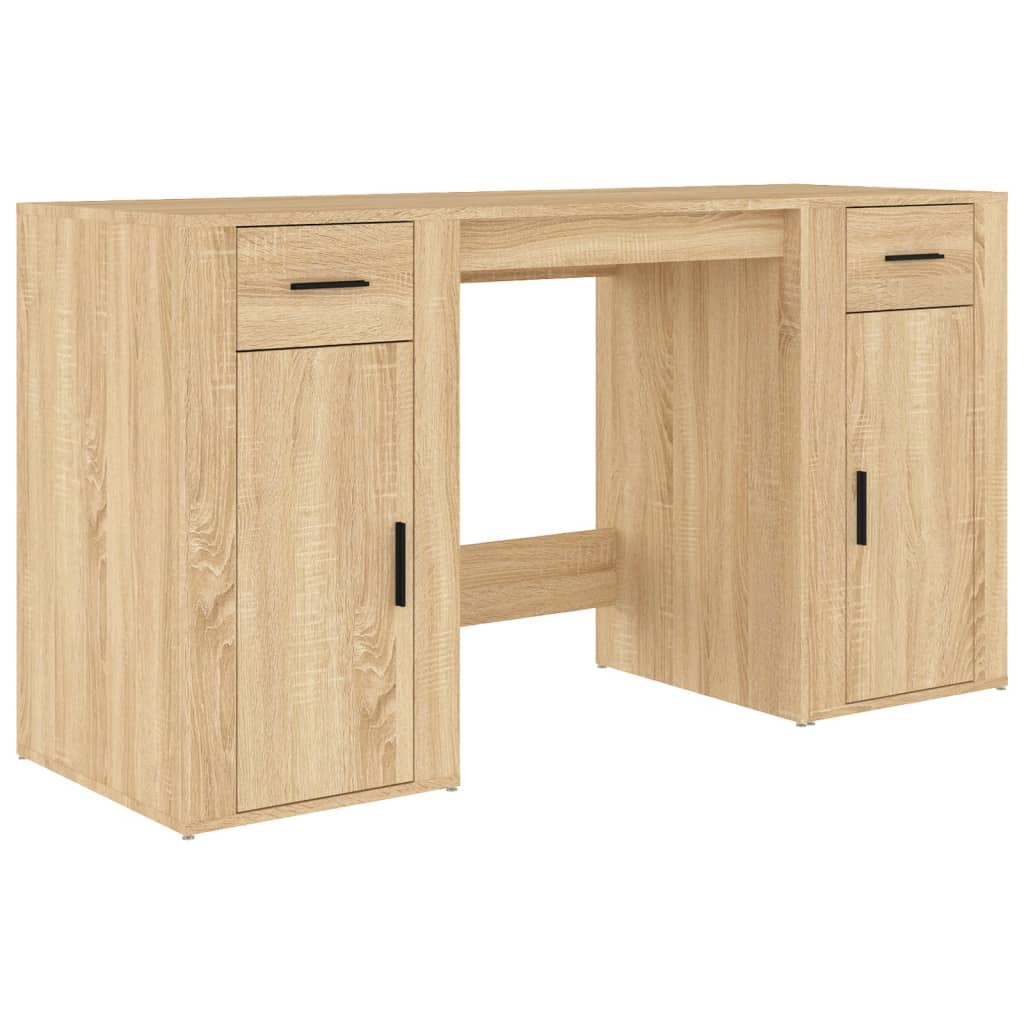 Desk with Cabinet Sonoma Oak Engineered Wood