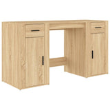 Desk with Cabinet Sonoma Oak Engineered Wood