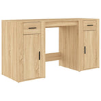 Desk with Cabinet Sonoma Oak Engineered Wood
