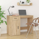 Desk with Cabinet Sonoma Oak Engineered Wood - Side View