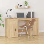 Desk with Cabinet Sonoma Oak Engineered Wood