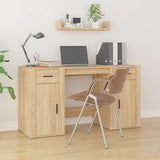 Desk with Cabinet Sonoma Oak Engineered Wood