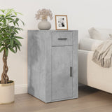 Desk with Cabinet Concrete Grey Engineered Wood - Top-Down View