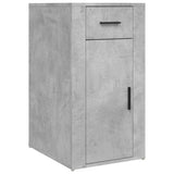 Desk with Cabinet Concrete Grey Engineered Wood - Rear View