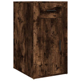 Desk with Cabinet Smoked Oak Engineered Wood