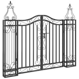 Garden Gate Black 121x8x100 cm Wrought Iron - Front View