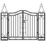 Garden Gate Black 121x8x100 cm Wrought Iron - Side View