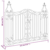 Garden Gate Black 121x8x100 cm Wrought Iron