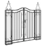 Garden Gate Black 121x8x120 cm Wrought Iron - Front View
