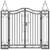 Garden Gate Black 121x8x120 cm Wrought Iron - Side View