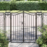 Garden Gate Black 121x8x120 cm Wrought Iron