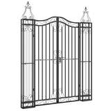 Garden Gate Black 121x8x150 cm Wrought Iron - Front View