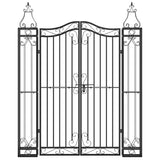 Garden Gate Black 121x8x150 cm Wrought Iron - Side View