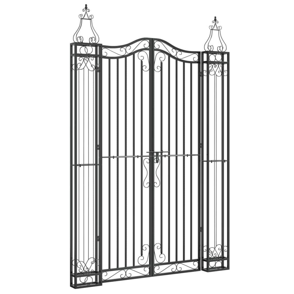 Garden Gate Black 121x8x180 cm Wrought Iron