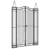Garden Gate Black 121x8x180 cm Wrought Iron - Front View