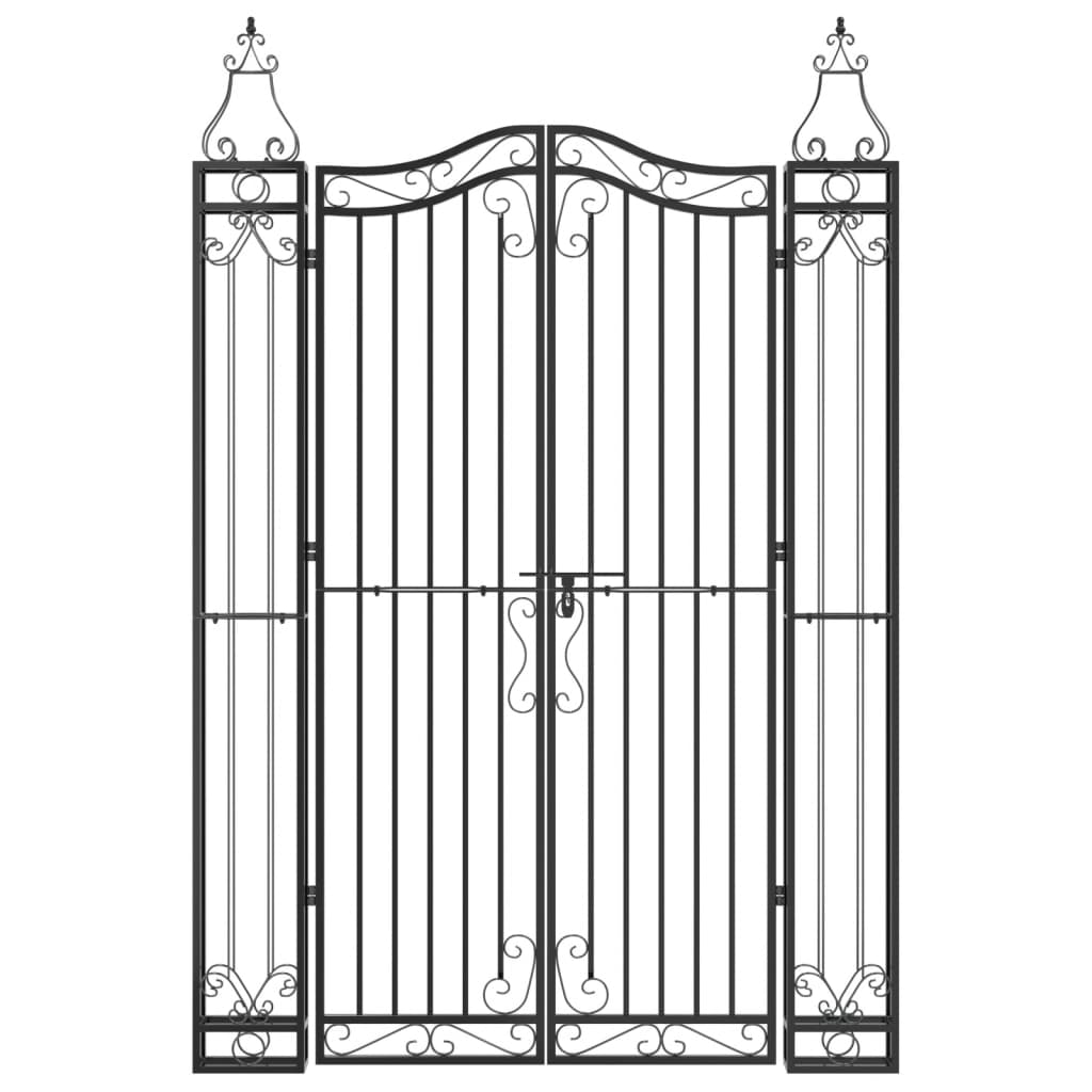 Garden Gate Black 121x8x180 cm Wrought Iron