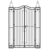 Garden Gate Black 121x8x180 cm Wrought Iron - Side View