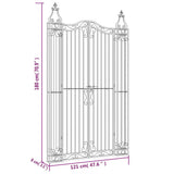 Garden Gate Black 121x8x180 cm Wrought Iron