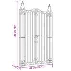 Garden Gate Black 121x8x180 cm Wrought Iron