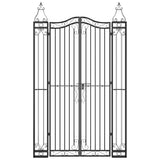Garden Gate Black 121x8x200 cm Wrought Iron