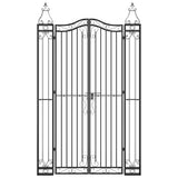 Garden Gate Black 121x8x200 cm Wrought Iron - Side View