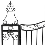Garden Gate Black 121x8x200 cm Wrought Iron - Top-Down View
