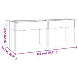 Planter with Liner 203x53x76 cm Solid Wood Fir