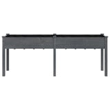 Planter with Liner Grey 203x53x76 cm Solid Wood Fir - Top-Down View