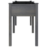 Planter with Liner Grey 203x53x76 cm Solid Wood Fir - 45-Degree Angle