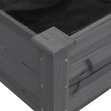 Planter with Liner Grey 203x53x76 cm Solid Wood Fir - Close-Up Angle