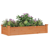 Garden Raised Bed with Liner Brown 120x45x25 cm Solid Wood Fir