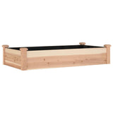 Garden Raised Bed with Liner 120x60x25 cm Solid Wood Fir - Front View
