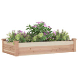 Garden Raised Bed with Liner 120x60x25 cm Solid Wood Fir - Side View