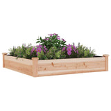 Garden Raised Bed with Liner 120x120x25 cm Solid Wood Fir - Side View