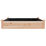Garden Raised Bed with Liner 120x120x25 cm Solid Wood Fir - Top-Down View
