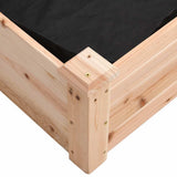 Garden Raised Bed with Liner 120x120x25 cm Solid Wood Fir - Close-Up Angle