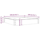 Garden Raised Bed with Liner 120x120x25 cm Solid Wood Fir