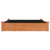 Garden Raised Bed with Liner Brown 120x120x25 cm Solid Wood Fir - Top-Down View